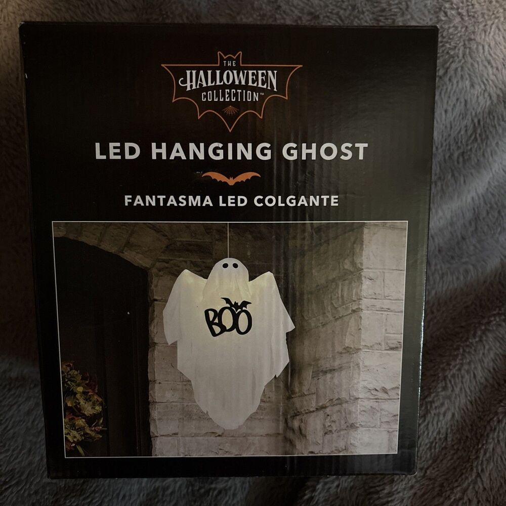 Halloween Indoor Outdoor Decoration LED Hanging Ghost Light Up BOO Party Decor